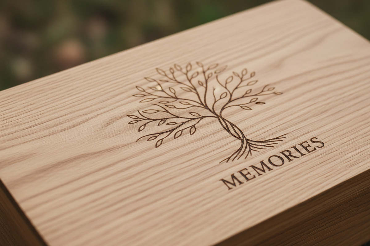 simpler and on a wooden box